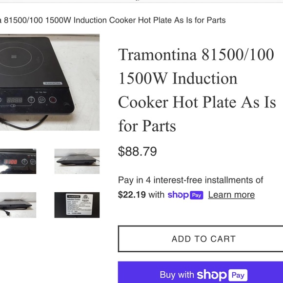 🔥 Cooktop, Hot Plate, Electric, Induction, TRAMONTINA "Top of the LINE" - Picture 1 of 16